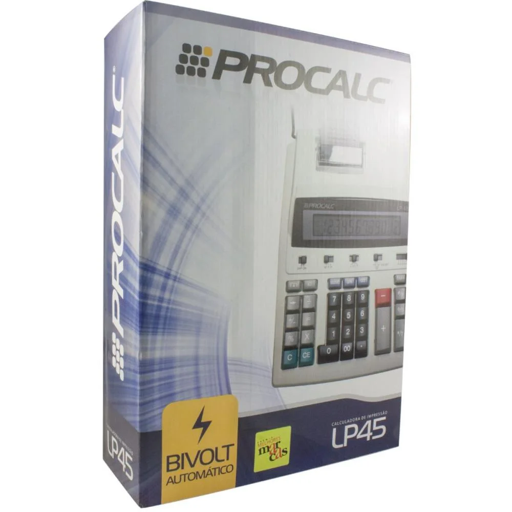 Calculadora de Impressão Procalc , 12 dígitos, Bivolt LP45 Branca