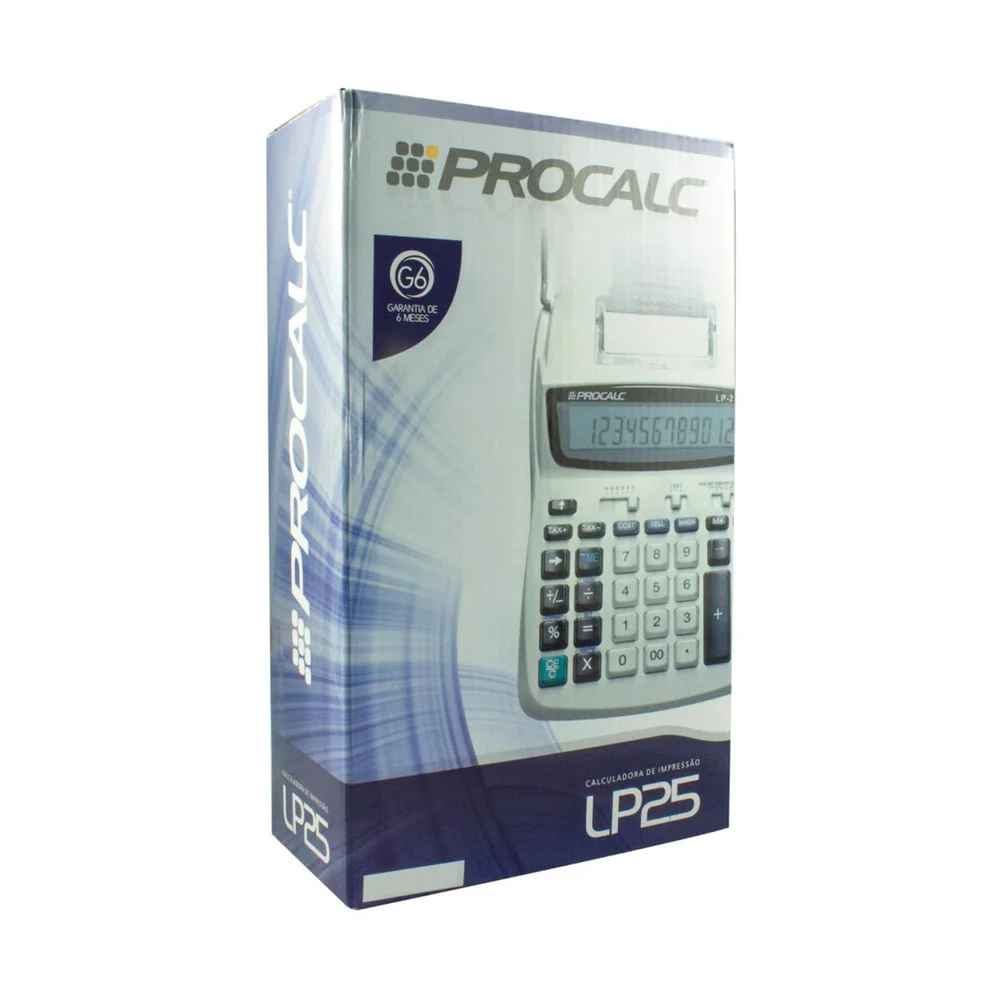 Imagem 3 de 5 do produto Calculadora de Impressão Procalc, 12 dígitos LP25 Branca