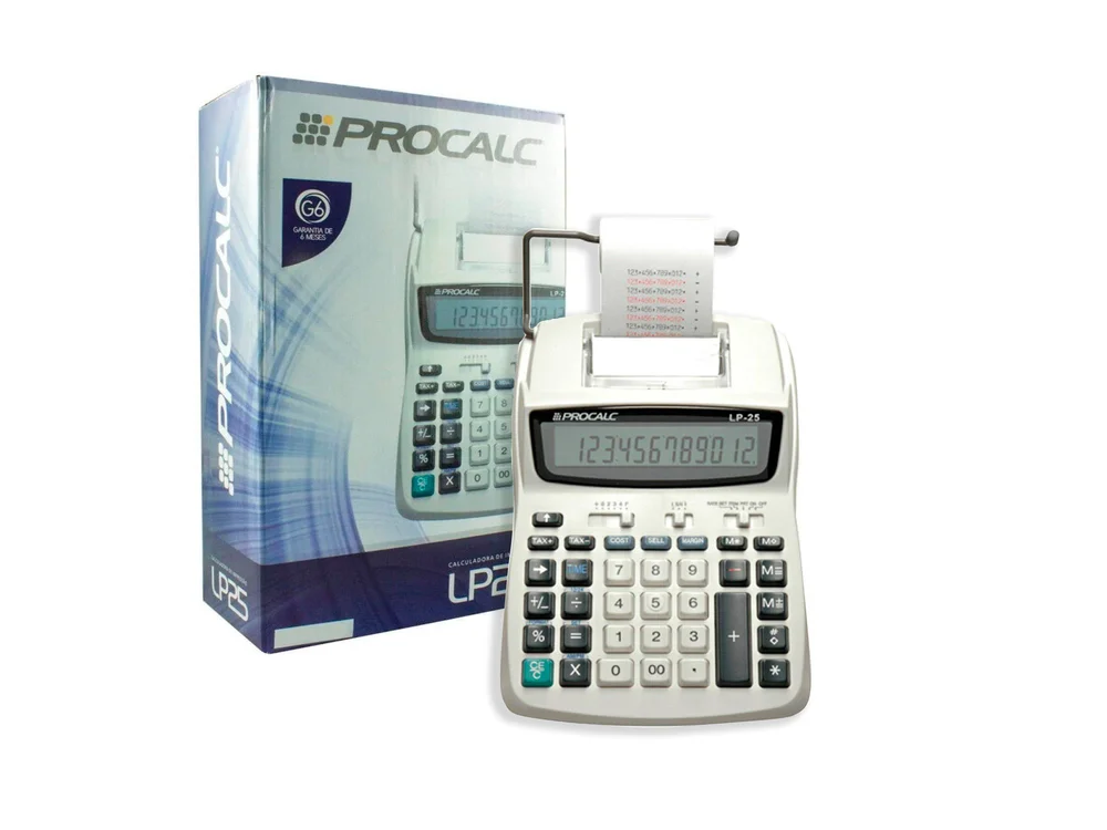 Imagem 4 de 5 do produto Calculadora de Impressão Procalc, 12 dígitos LP25 Branca