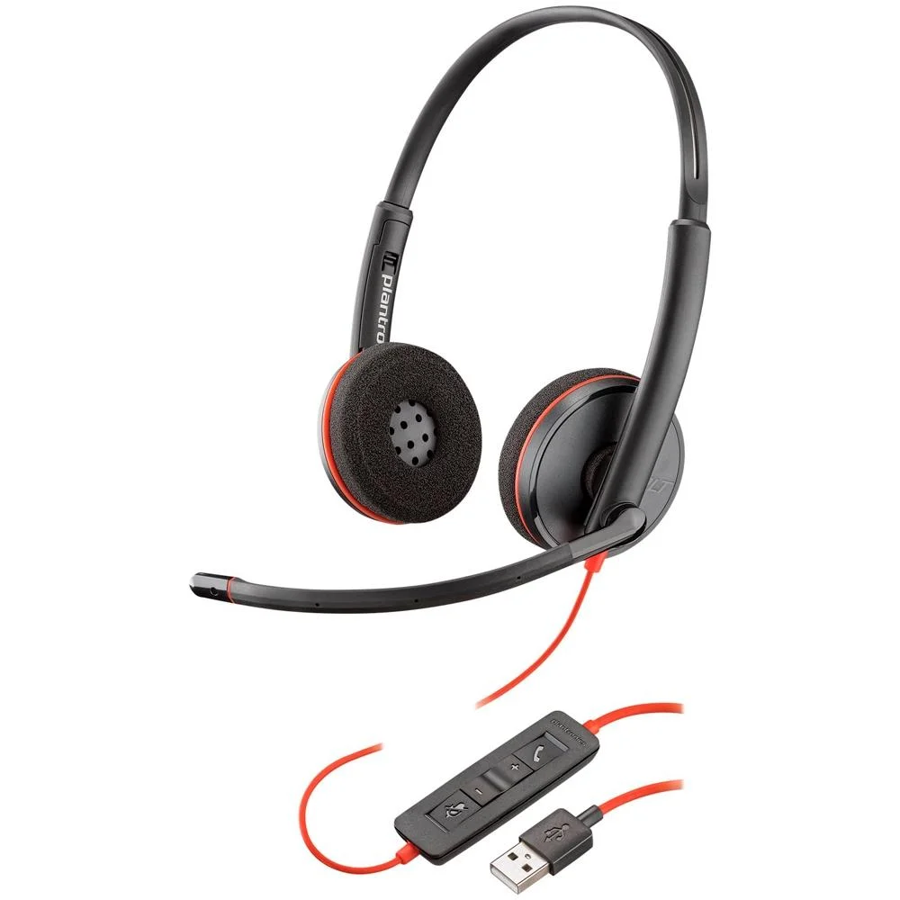 Headset Plantronics USB, Biauricular, Mod. Blackwire - C3220 Headset Plantronics USB, Biauricular, Mod. Blackwire - C3220