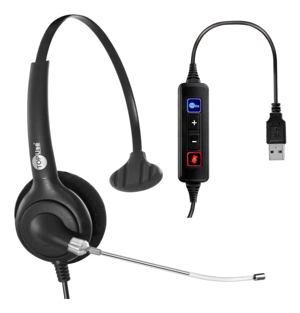 Imagem 2 de 2 do produto Headset Usb Voip C/ Tubo De Voz Removível Mod. Premium Fp 360 - Topuse