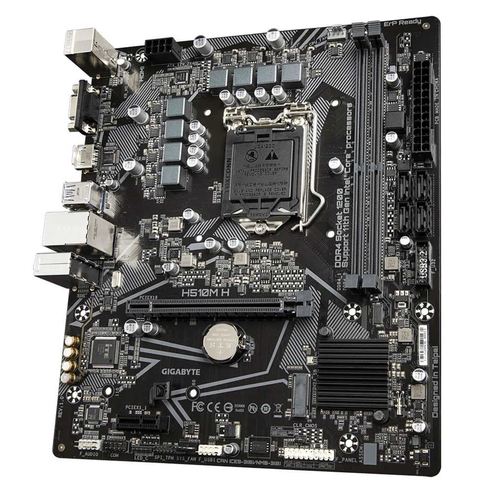 Placa-Mãe Gigabyte H510M (Rev.1.0), Intel LGA1200, mATX, DDR4 - H510M H Placa-Mãe Gigabyte H510M (Rev.1.0), Intel LGA1200, mATX, DDR4 - H510M H