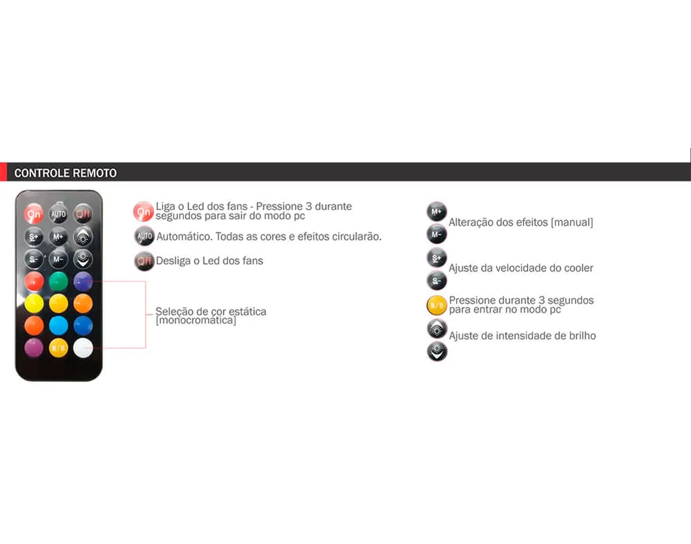 Kit Cooler FAN com 3 Unidades K-MEX, 120mm, ARGB Rainbow Super Storm - AK-AAE1 6
