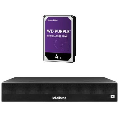 Kit contendo 1 peça NVR NVD 1304 + HD 4 TerasProjetos de segurança de médio porte tem no NVD 1304 a solução ideal para complementar seu sistema de mon
