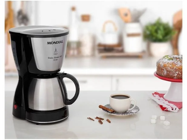 Imagem 5 de 5 do produto Cafeteira Eletrica Mondial Dolce Arome, 15 Xicaras, Inox, Preta, 550 W, 220v - C-34 JI