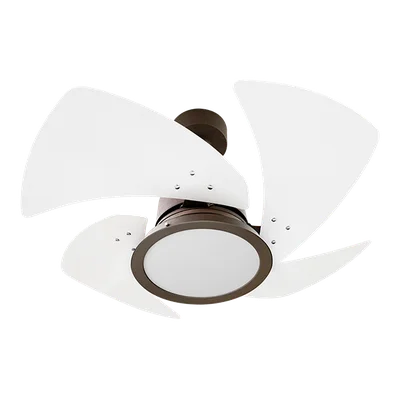 Ventilador De Teto Tornado Led 4 Pás De Mdf Laqueadas - Marrom - 220