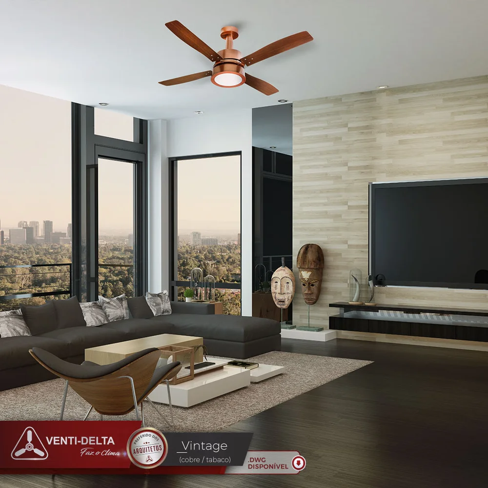 Ventilador de Teto VentiDelta 4 Pás 3 Vel KaBuM