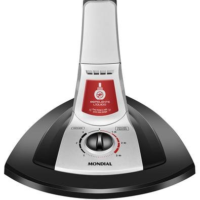 O ventilador de mesa VT-RP-03-8P-NP Turbo Tech Repelente, possui 3 velocidades, 140W de potência e sua hélice de 40cm é ideal para deixar seu ambiente