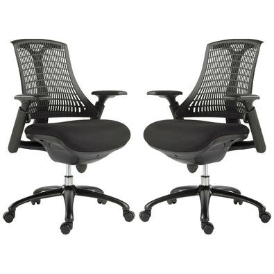 Kit 2 Cadeiras Para Escritório Nagoh Office Giratória, Preto - Gran Belo