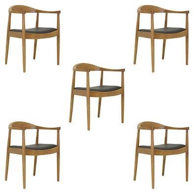 Kit 5 Cadeiras Gran Belo Colonial, Decorativas, Sala E Escritório, Madeira - Bege
