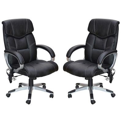 Descrição do Produto: Kit 2 Cadeira de Escritório Home Office Ceuta Giratória com Massagem PU Preta - Gran Belo é o produto ideal para quem gosta de r