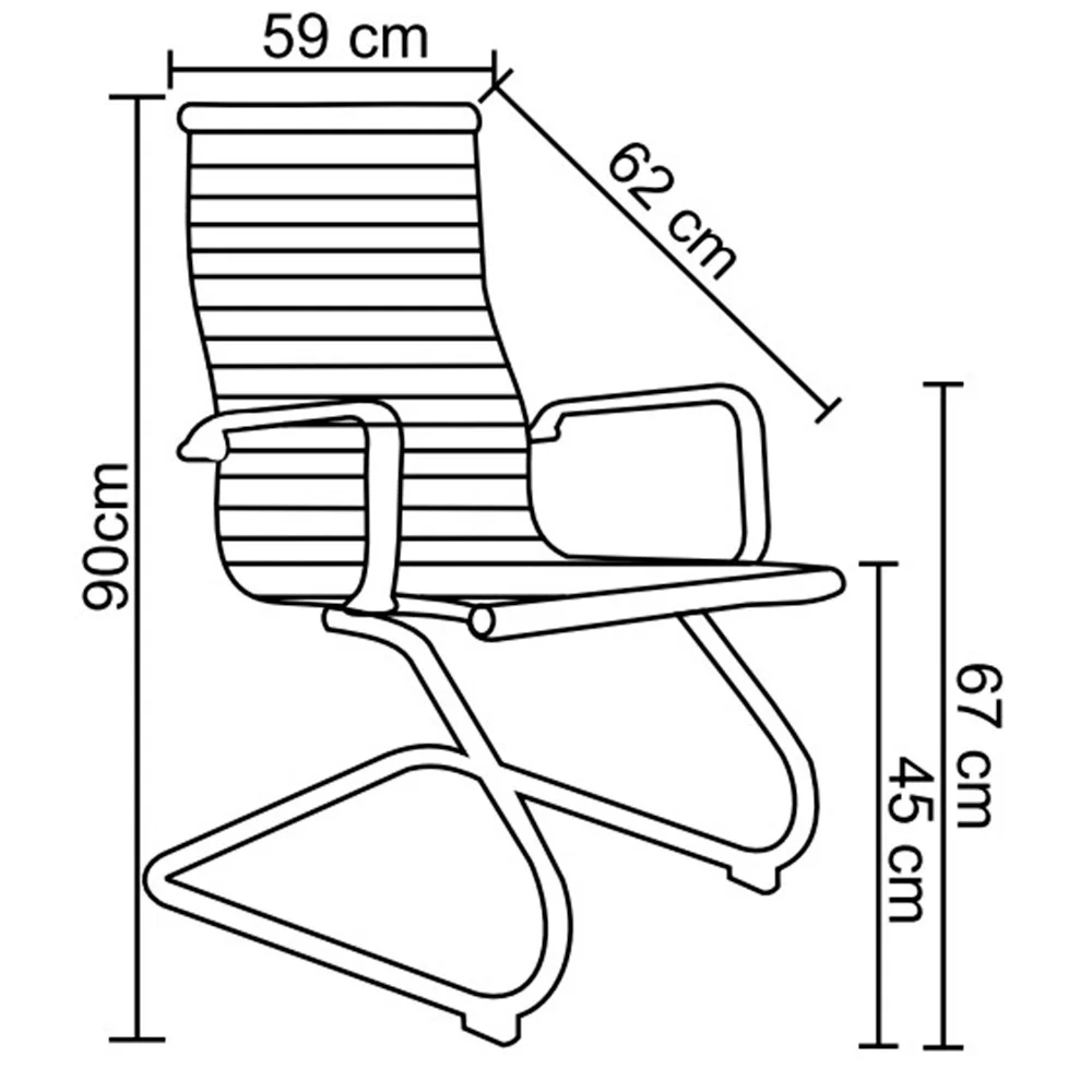 Imagem 4 de 5 do produto Kit 2 Cadeiras Peso suportado: 120 kg Gran Belo Executivas Escritório Royal Fixa Pu Sintético Preta