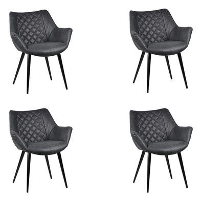 Descrição do Produto: Kit 4 Cadeiras Decorativas Sala e Escritório Mandalla PU Preta - Gran Belo ideal pra quem procura sofisticação e alta qualidade