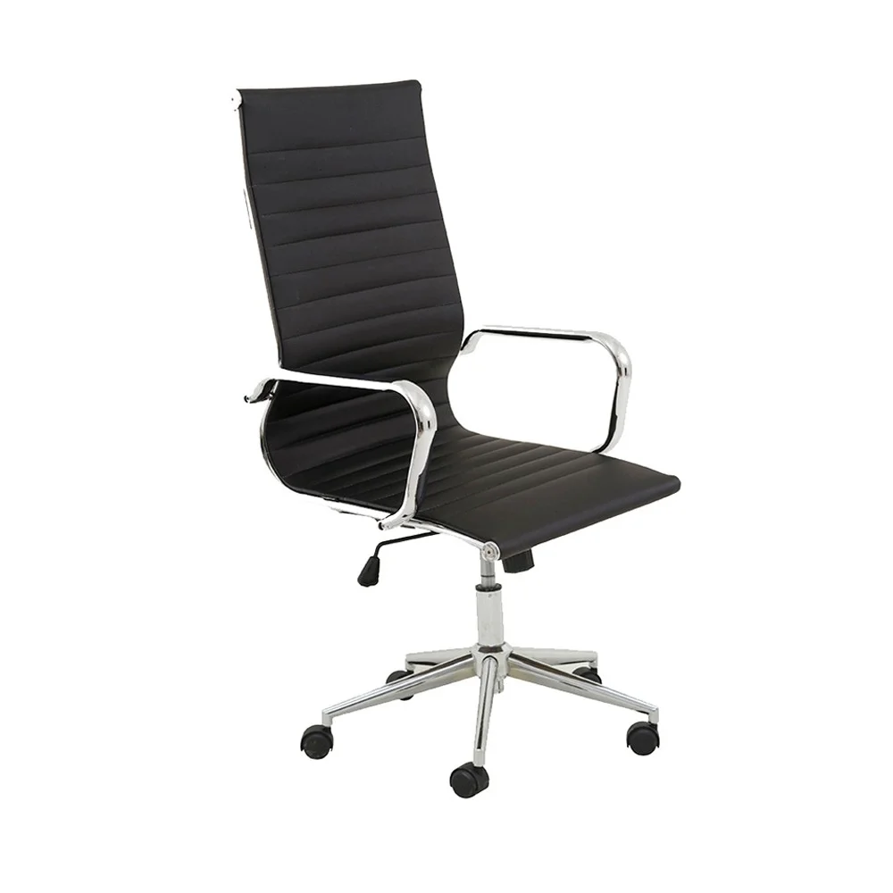 Imagem 2 de 4 do produto Kit 2 Cadeiras Executivas Escritório Royal Pu, Preta - Gran Belo
