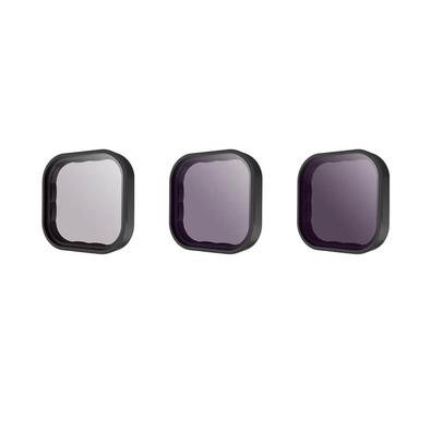 Melhore significativamente a qualidade das imagens feitas com sua GoPro Hero 9 Black utilizando este kit de filtros da Telesin. São 3 filtros de densi