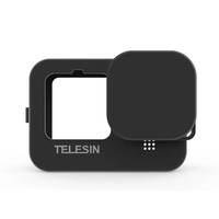 Capa De Silicone Telesin Para Gopro Hero 11 / 10 / 9 Black + Cordão + Tampa, Preto