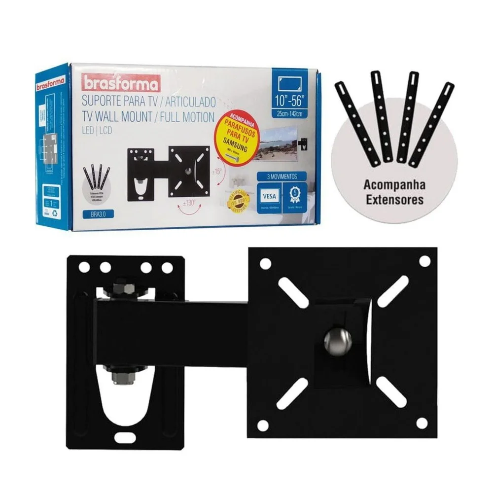 Imagem 4 de 5 do produto Suporte Para Tv 10-56" Articulado Bra3.0 Brasforma