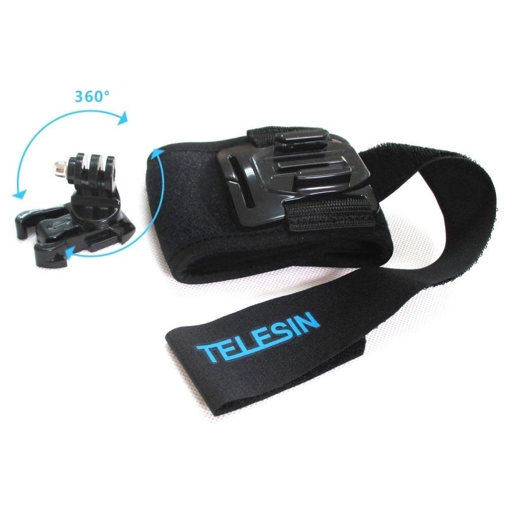 Imagem 2 de 5 do produto Suporte Para Gopro E Câmeras Similares, Telesin De Pulso, Preto - GP-WFS-220