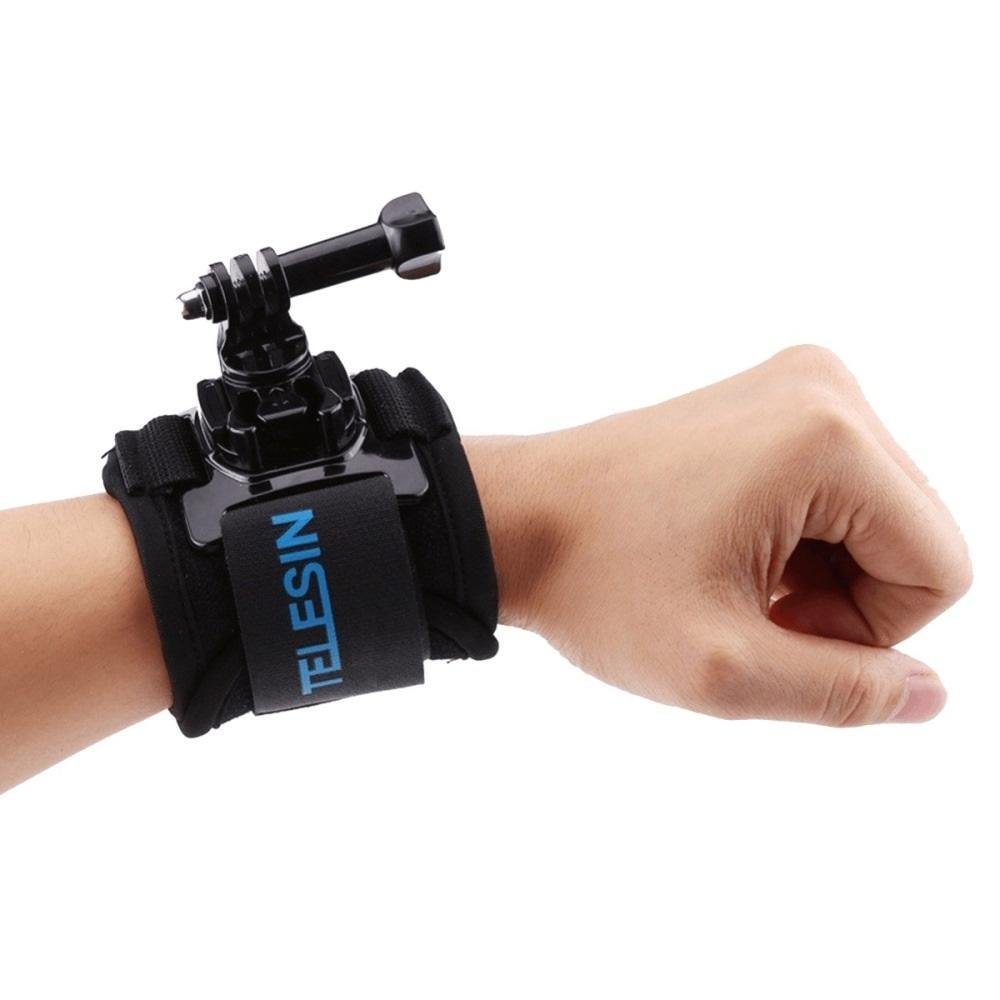 Imagem 4 de 5 do produto Suporte Para Gopro E Câmeras Similares, Telesin De Pulso, Preto - GP-WFS-220