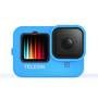 Capa De Silicone Para Gopro Hero 12 / 11 / 10 / 9 Black + Cordão + Tampa - Telesin Cor Azul