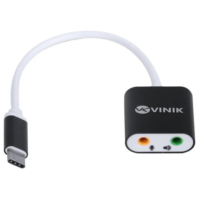Imagem 2 de 5 do produto Adaptador P2 Duas Vias Para USB-C Vinik, Fone + Microfone - ADFMUSBTC