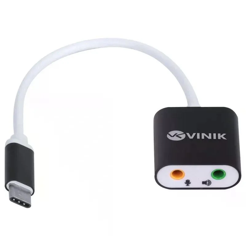 Imagem 3 de 5 do produto Adaptador P2 Duas Vias Para USB-C Vinik, Fone + Microfone - ADFMUSBTC