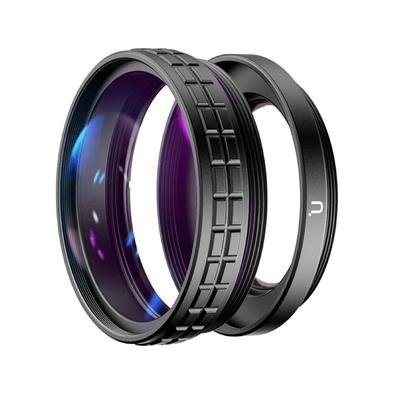 Este kit da Ulanzi é composto por uma lente grande angular de 18mm (wide angle) e uma lente macro 10x para a câmera Sony ZV-1. A lente grande angular