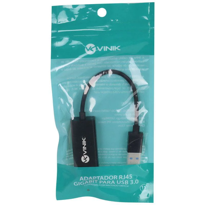 Imagem 4 de 5 do produto Adaptador Rj45 Gigabit Para Usb 3.0 - Compativel Com Nintendo - Adrj45