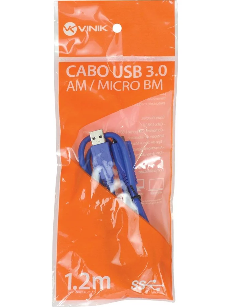 Imagem 2 de 5 do produto Cabo Usb 3.0 A Macho X Micro Usb B Macho 1.2 Metros U3ambmc-12