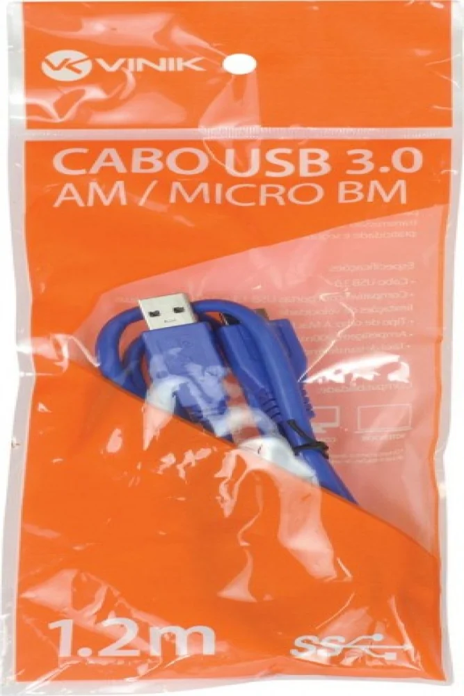 Imagem 3 de 5 do produto Cabo Usb 3.0 A Macho X Micro Usb B Macho 1.2 Metros U3ambmc-12