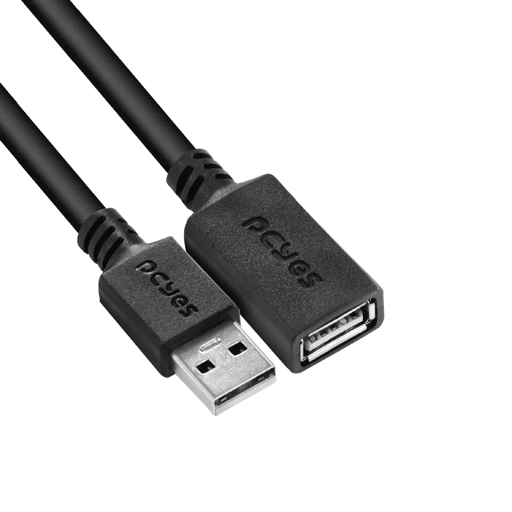 Imagem 2 de 5 do produto Cabo Extensor Usb A 2.0 Macho Para Usb A 2.0 Femea 28awg Puro Cobre 2 Metros - Puamf2-2