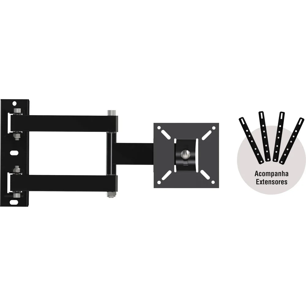 Imagem 3 de 5 do produto Suporte para TV Brasforma Bra4.0, de 10 até 56pol, Articulado, Preto