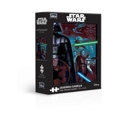 Quebra-cabeça nano de 500 peças com os personagens da segunda trilogia de Star Wars! Temos um padrão internacional de qualidade e encaixe suave que po