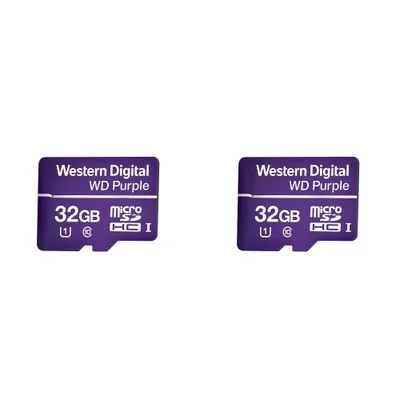 Kit 2 Cartão De Memória 32 Gb Micro Sd Wd Purple Intelbras