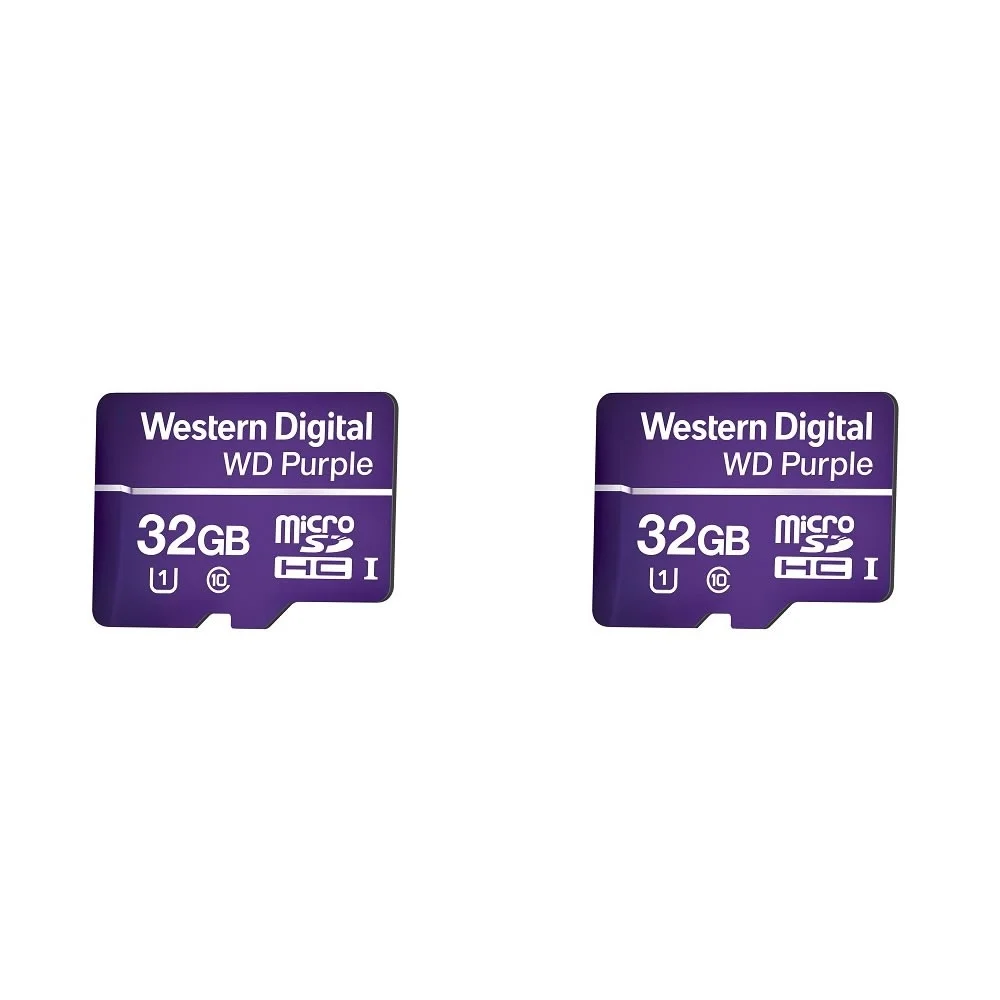 Kit 2 Cartão De Memória 32 Gb Micro Sd Wd Purple Intelbras