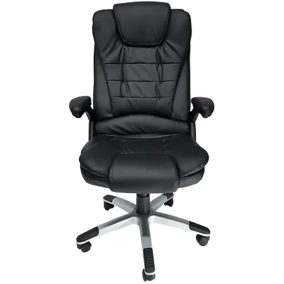 Cadeira Office Mymax Presidente Confort, até 120kg, Em Couro Pu, Giratória, Preto