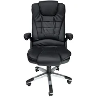 Cadeira Office Mymax Presidente Confort, até 120kg, Em Couro Pu, Giratória, Preto