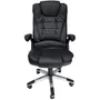 Cadeira Office Mymax Presidente Confort, até 120kg, Em Couro Pu, Giratória, Preto