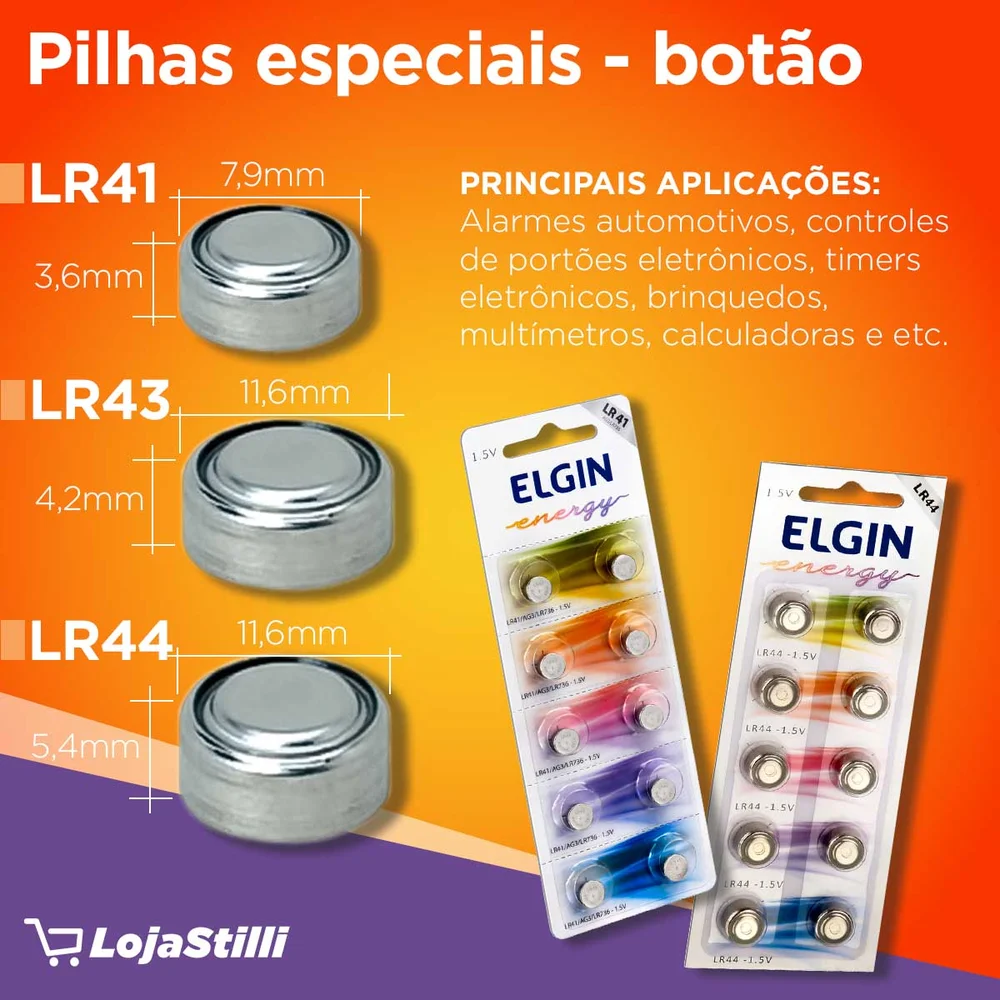 Imagem 5 de 5 do produto Bateria Alcalina Lr41, Ag3, Lr736, 1.5V - Cartela Com 10 Unidades