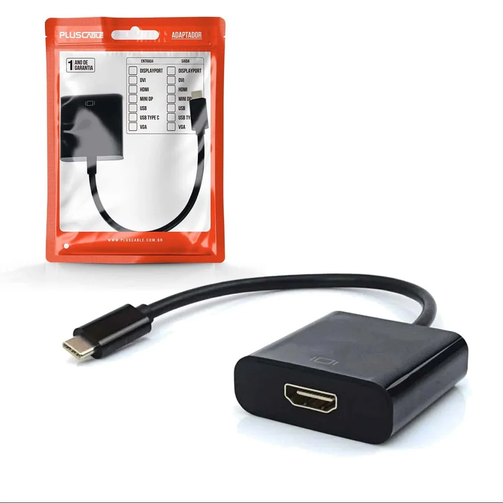 Cabo Hdmi Com Entrada Tipo C Adaptador De Video Usb Tipo C KaBuM, image size:1000x1000