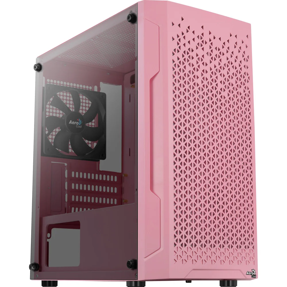 Gabinete Gamer Aerocool Trinity Mini V1, Mid Tower, ATX, Lateral Vidro, Rosa