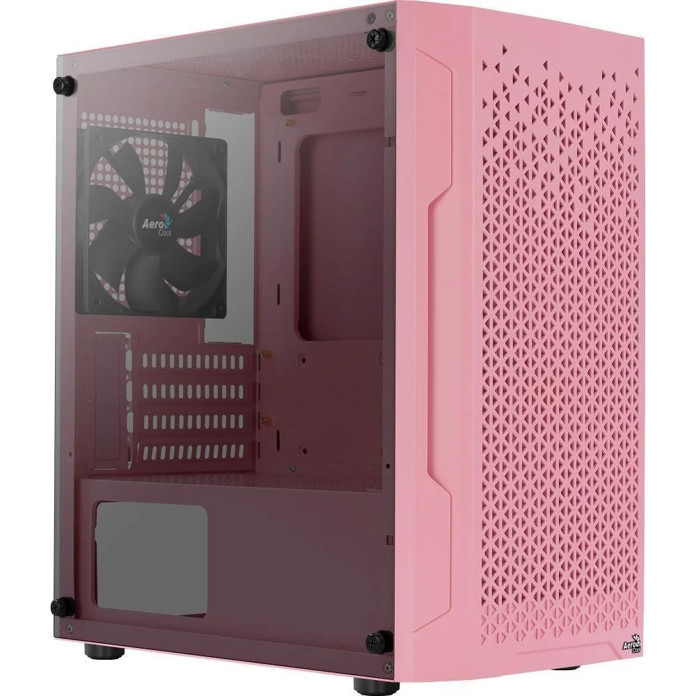 Imagem 3 de 5 do produto Gabinete Gamer Aerocool Trinity Mini V1, Mid Tower, ATX, Lateral Vidro, Rosa