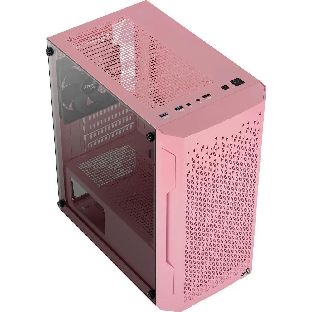 Imagem 4 de 5 do produto Gabinete Gamer Aerocool Trinity Mini V1, Mid Tower, ATX, Lateral Vidro, Rosa