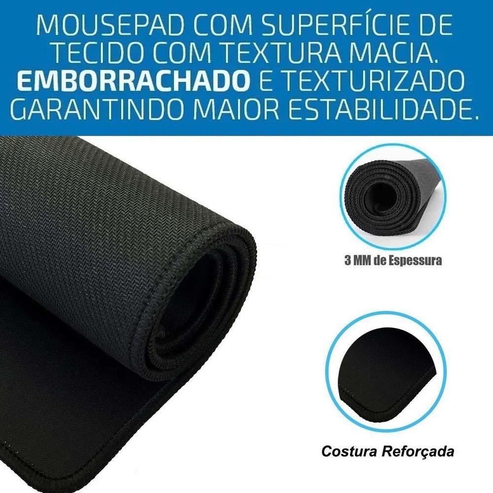 Imagem 2 de 3 do produto Mouse Pad Gamer Exbom Borda Costurada, Justiceiro, Grande 70x35 Speed