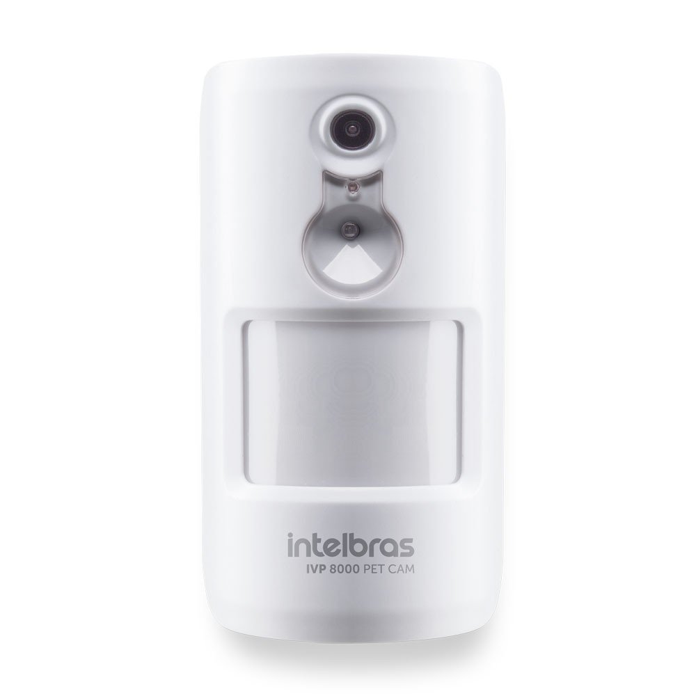 Sensor De Movimento Infra Sem Fio Pet Immunity 20kg C/ Câmera Integrada  Ivp 8000 Pet Cam Intelbras