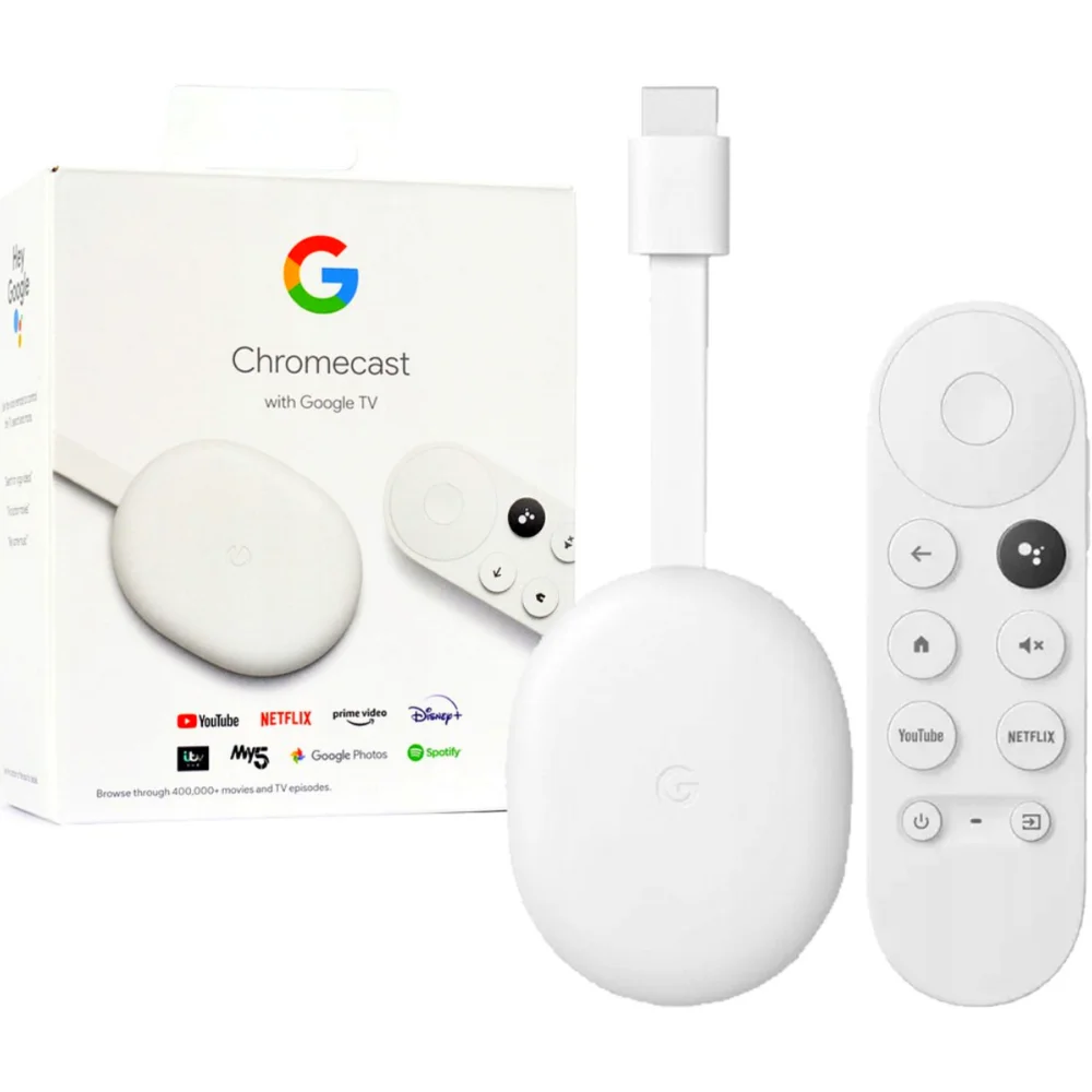 Chromecast with Google TV 4K クロームキャスト Chromecast 4 Google WIFI HDMI 4K Branco KaBuM