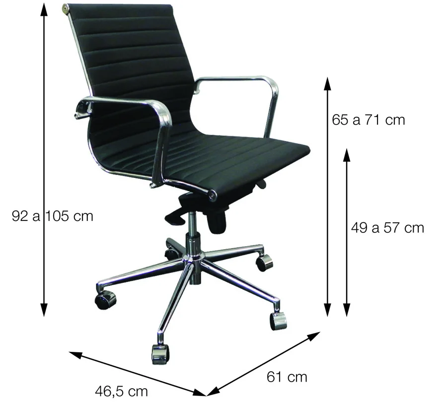 Imagem 3 de 5 do produto Cadeira Office Or Design Eames Diretor, 120 Kg, Giratória, Branca