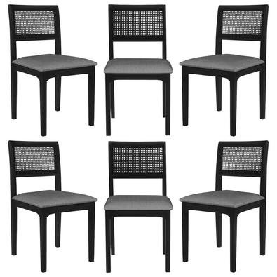 Kit 6 Cadeira Decorativa Sala de Jantar Nivea Ébano - Gran Belo é um produto super diferenciado, pois possui tela em Rattan Sextano, proporcionando as