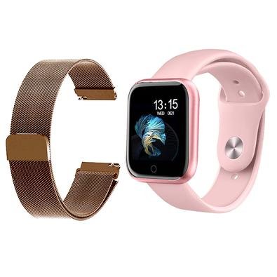 relogio smartwatch p70 pro rose