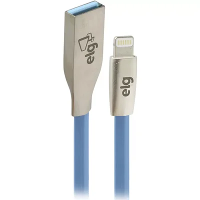 Cabo Lightning, Sincronização E Recarga 12w 2.4a, Flat Triangular 5x Mais Resistente, 1 Metro, Azul, L810pb, Elg